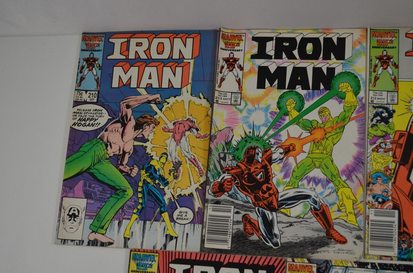 Iron Man #210-214 216 217 (Marvel, 1986-87) Dominic Fortune Lot of 7 Comics VF