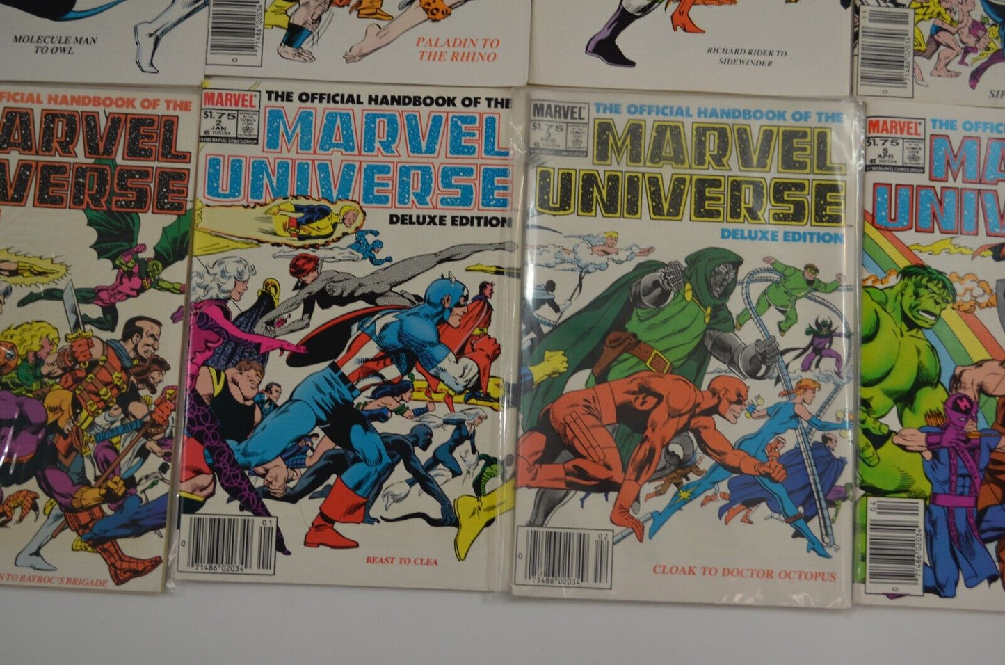 Official Handbook of Marvel Universe Comics 1983 Deluxe Vol. 5 7 TPB Lot CPVs