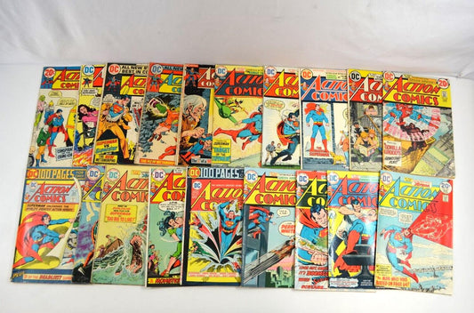 Action Comics #413-417 424 425 428 431-440 443 (DC Comics, 1972-75) Lot of 19