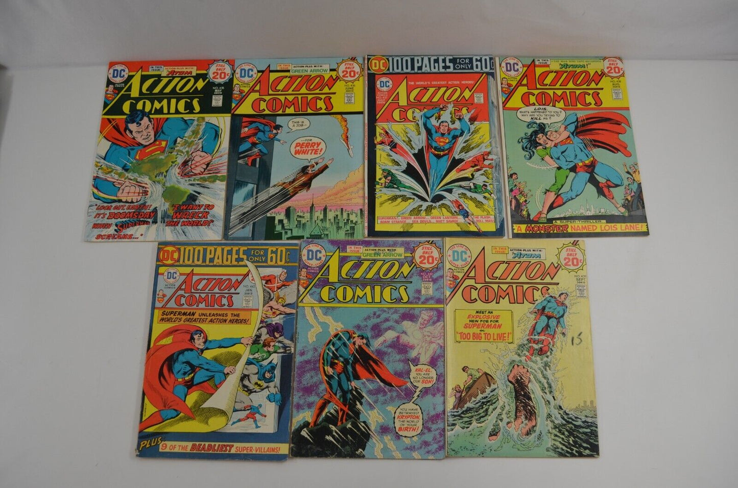 Action Comics #413-417 424 425 428 431-440 443 (DC Comics, 1972-75) Lot of 19