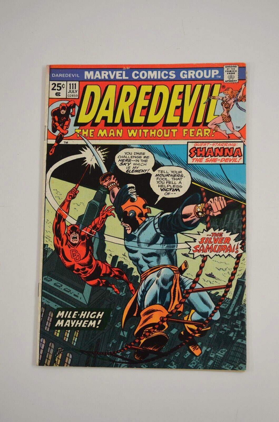 Daredevil #111 (Marvel, 1974) Comic Book Silver Samurai Missing MVS VF 7.5