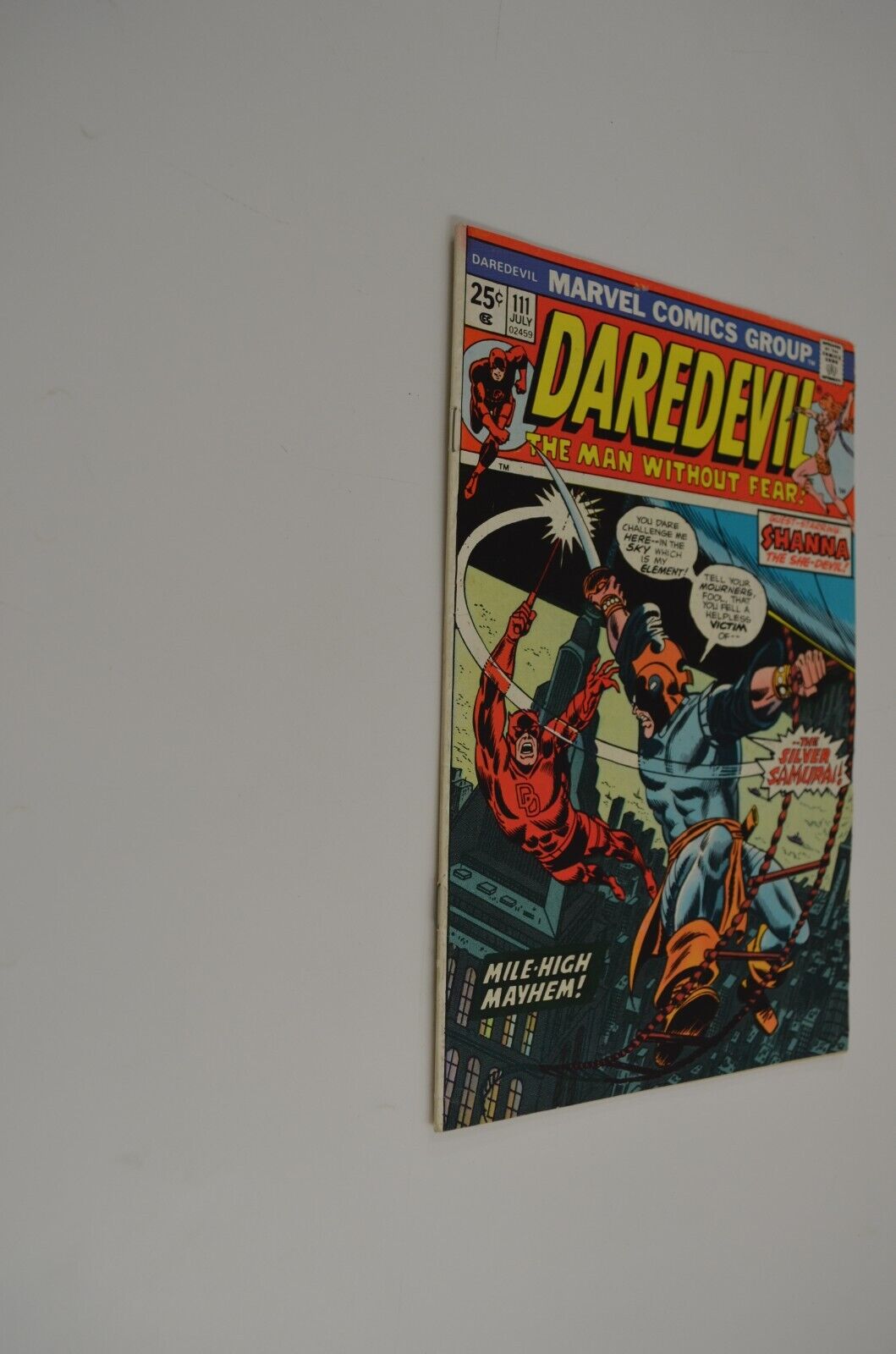 Daredevil #111 (Marvel, 1974) Comic Book Silver Samurai Missing MVS VF 7.5