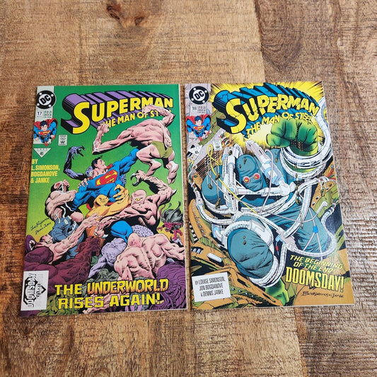 Superman Man of Steel #17 18 DC Comics 1992 Doomsday 1st App NM- 9.2