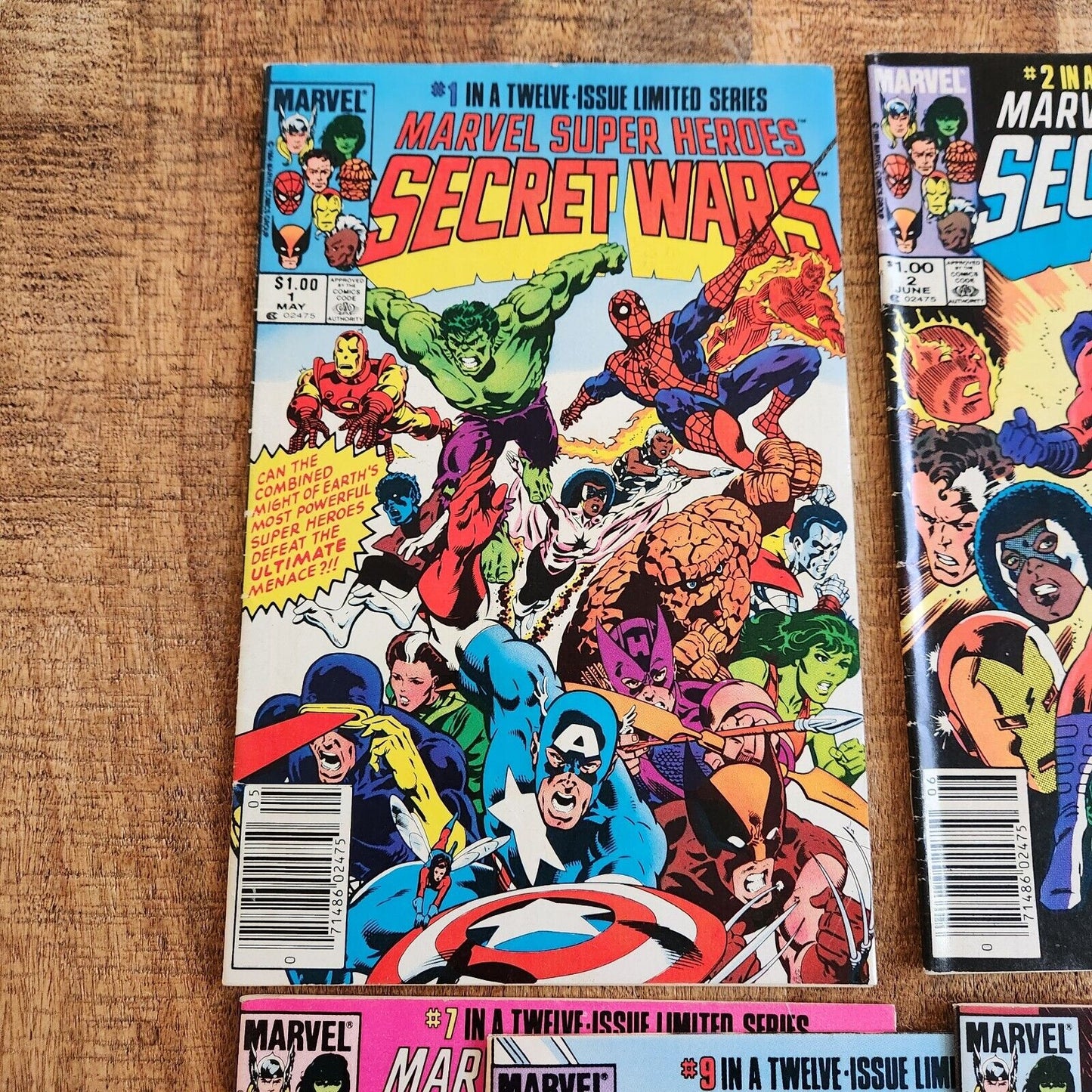 Secret Wars #1-5 #7 (Canadian Price Variants) #9-12 Marvel Comic Book Lot VF 8.0