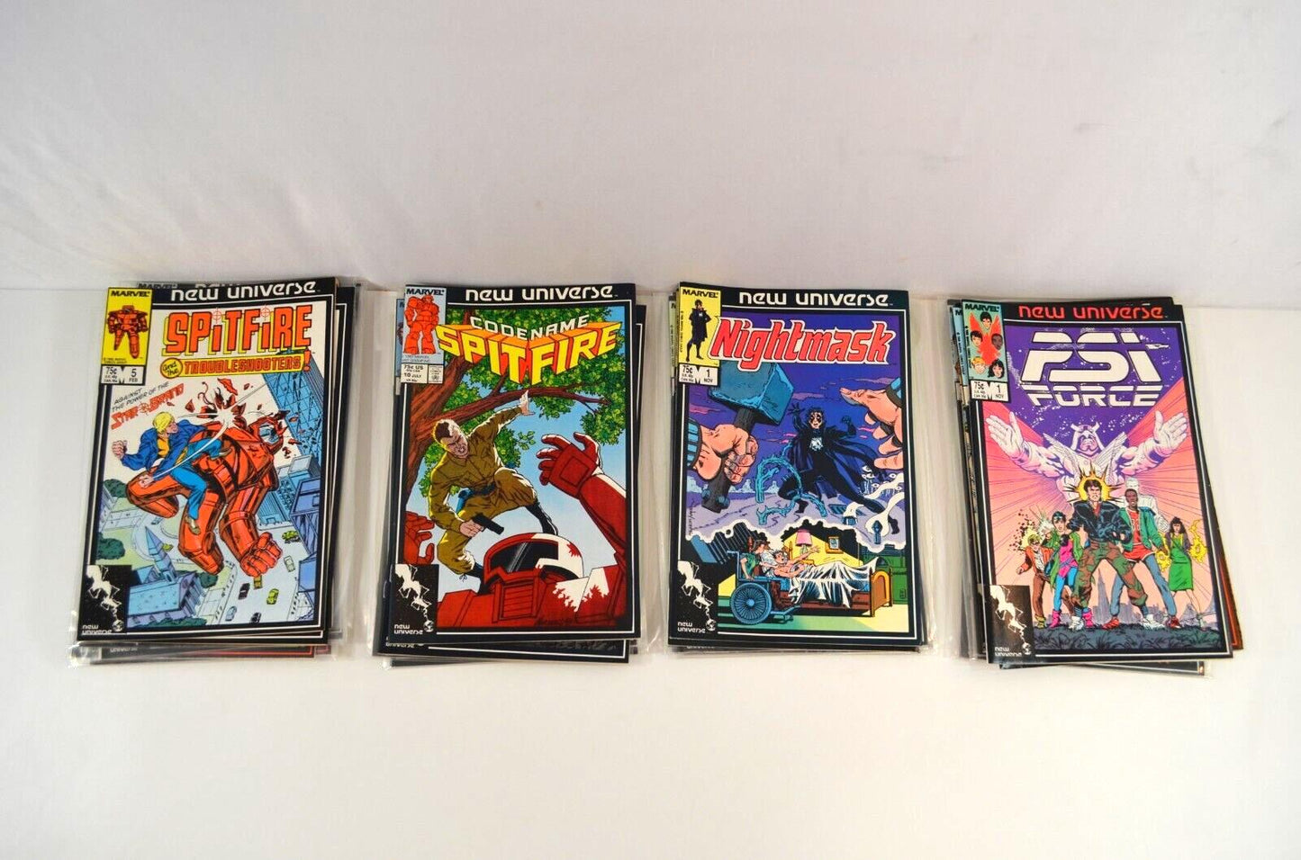 New Universe Series (Marvel Comic, 1980s) Spitfire Nightmask PSI Force Lot of 32