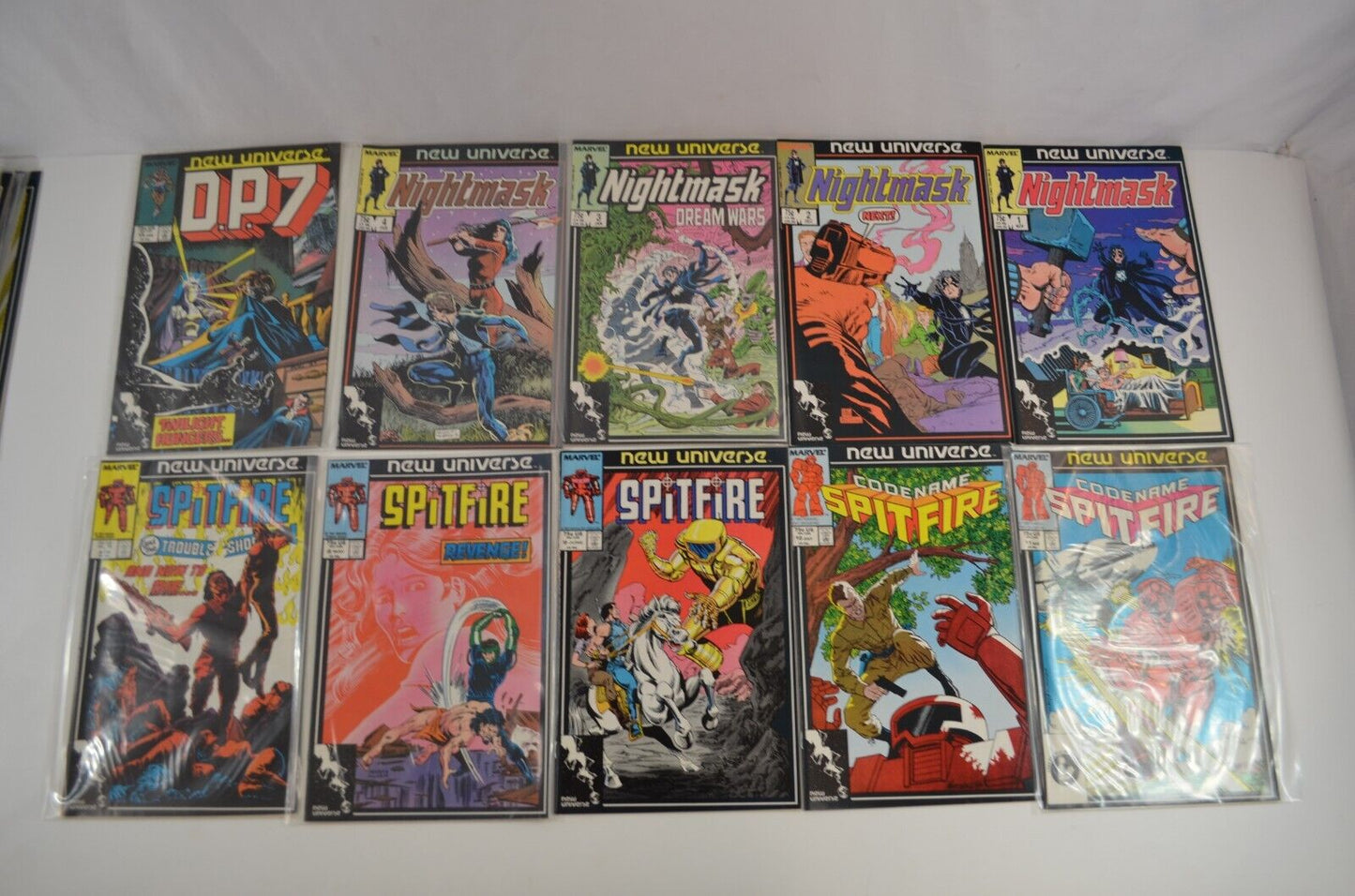 New Universe Series (Marvel Comic, 1980s) Spitfire Nightmask PSI Force Lot of 32