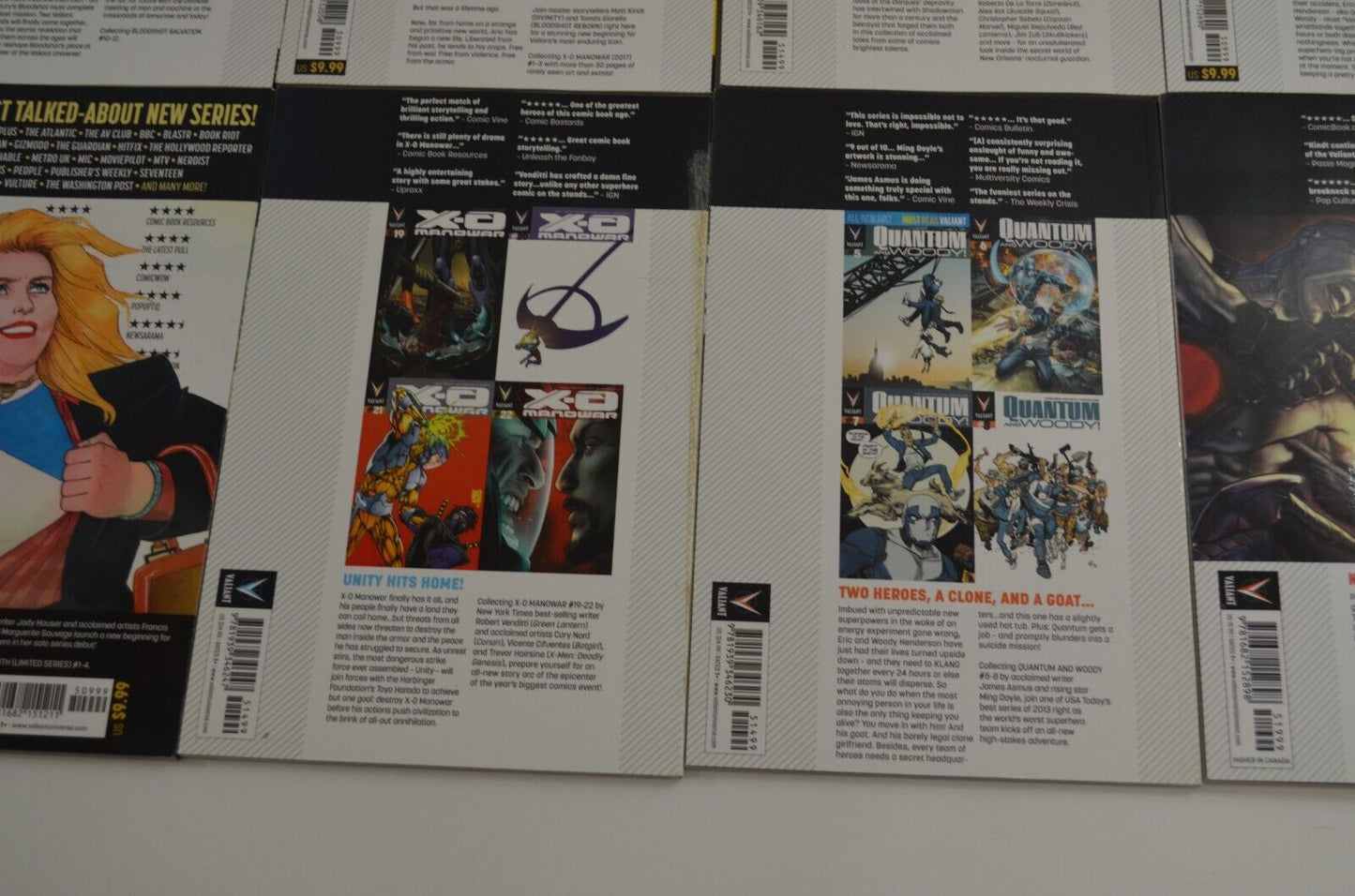 Valiant TPB Lot Comics XO Manowar Ninja K Bloodshot Harbinger Quantum Woody NM-