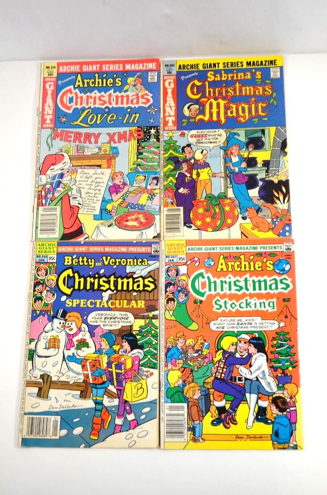 Archie Giant Christmas Sabrina Betty & Veronica (1986-87) Lot of 4 Comic Books