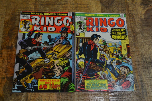 Ringo Kid #21 22 Marvel Comic Book 1973 Western VF 8.0 Lot of 2