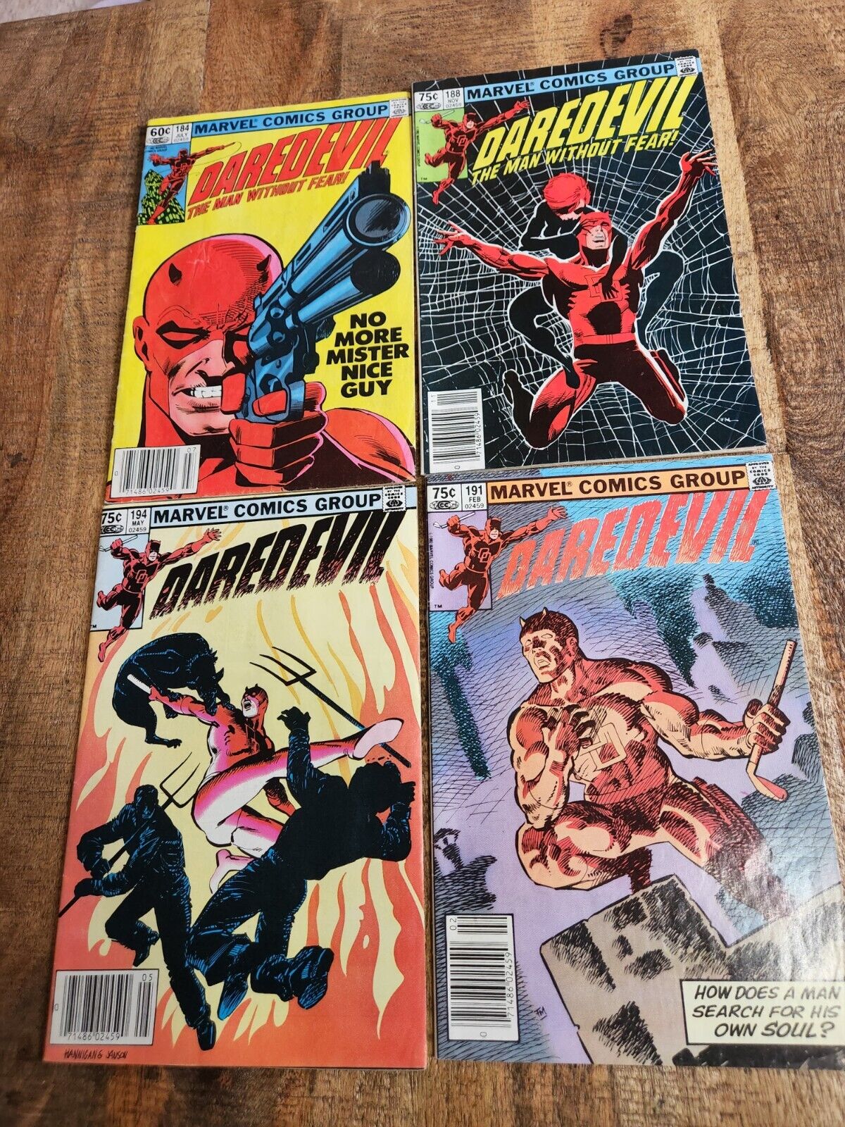 Daredevil #184 188 191 194 Marvel Comic Book Lot of 4 FN/VF 7.0 Punisher App