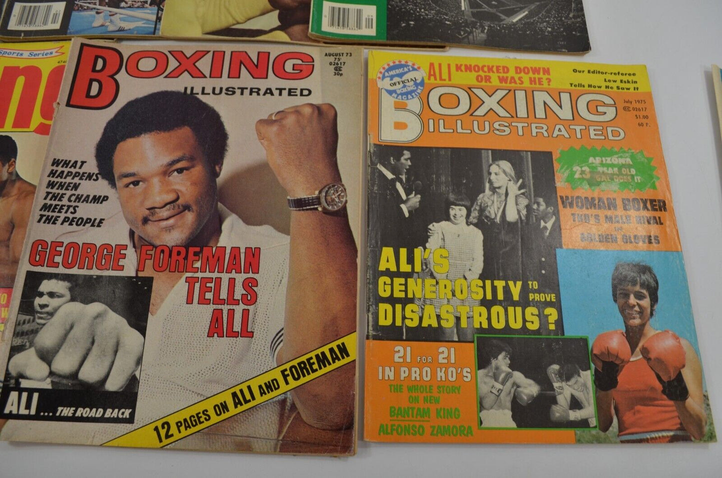 Ring Boxing Illustrated Vtg Magazines Muhammad Ali Foreman 1970s lot of 7 Sports