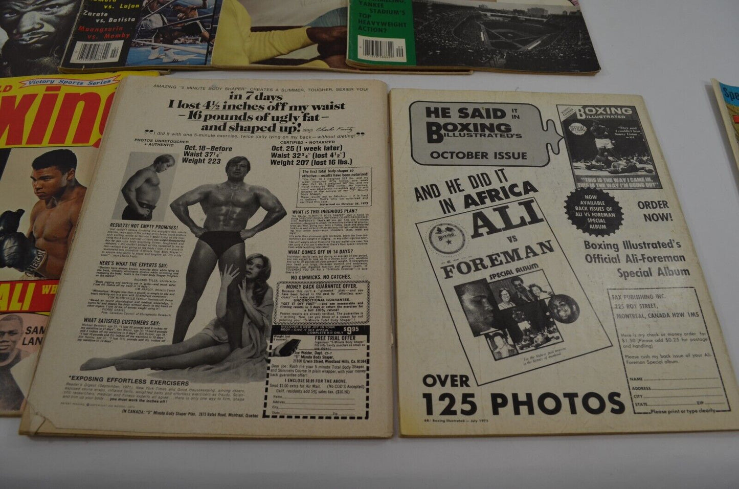 Ring Boxing Illustrated Vtg Magazines Muhammad Ali Foreman 1970s lot of 7 Sports