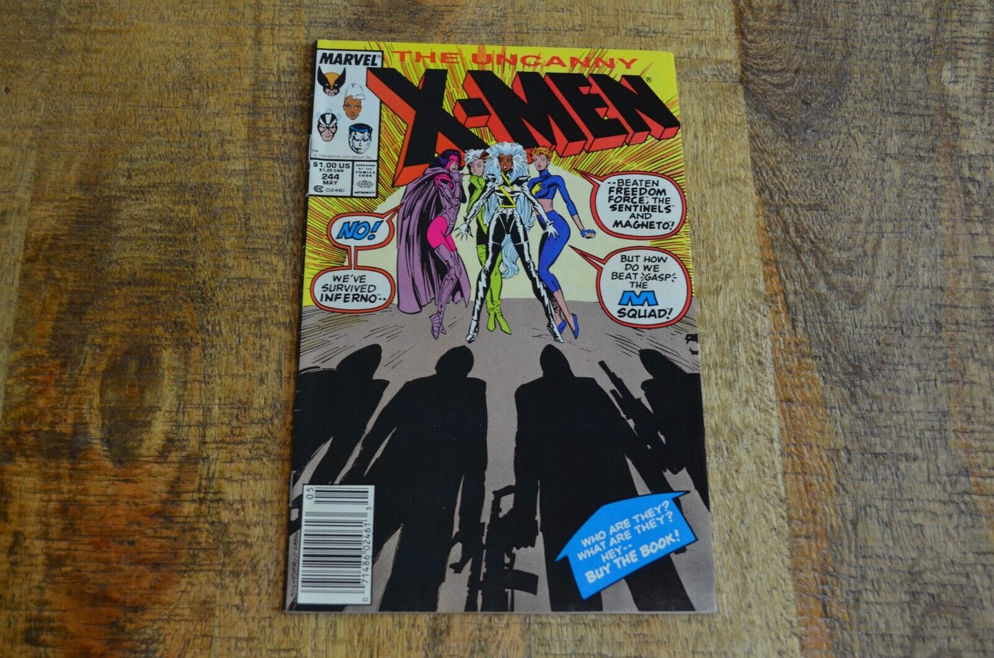 Uncanny X-Men #244 Marvel Comic Book 1989 VF 7.5 Jubilee First Appearance