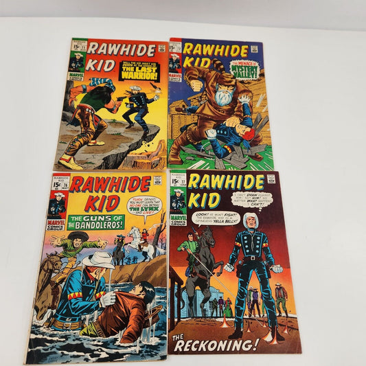 Rawhide Kid 71 72 76 77 Marvel 15 Cent Western Comic Lot Mid Grade / FN
