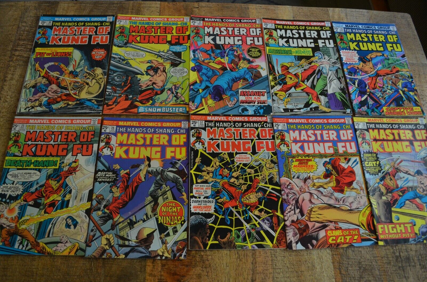 Hands of Shang Chi Master of Kung Fu #30-39 Marvel Comic Book Lot of 10 VF 7.5