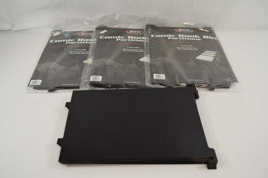 BCW Short Comic Book Box Dividers Plastic Lot of 16 Bin Partitions Spacers Black