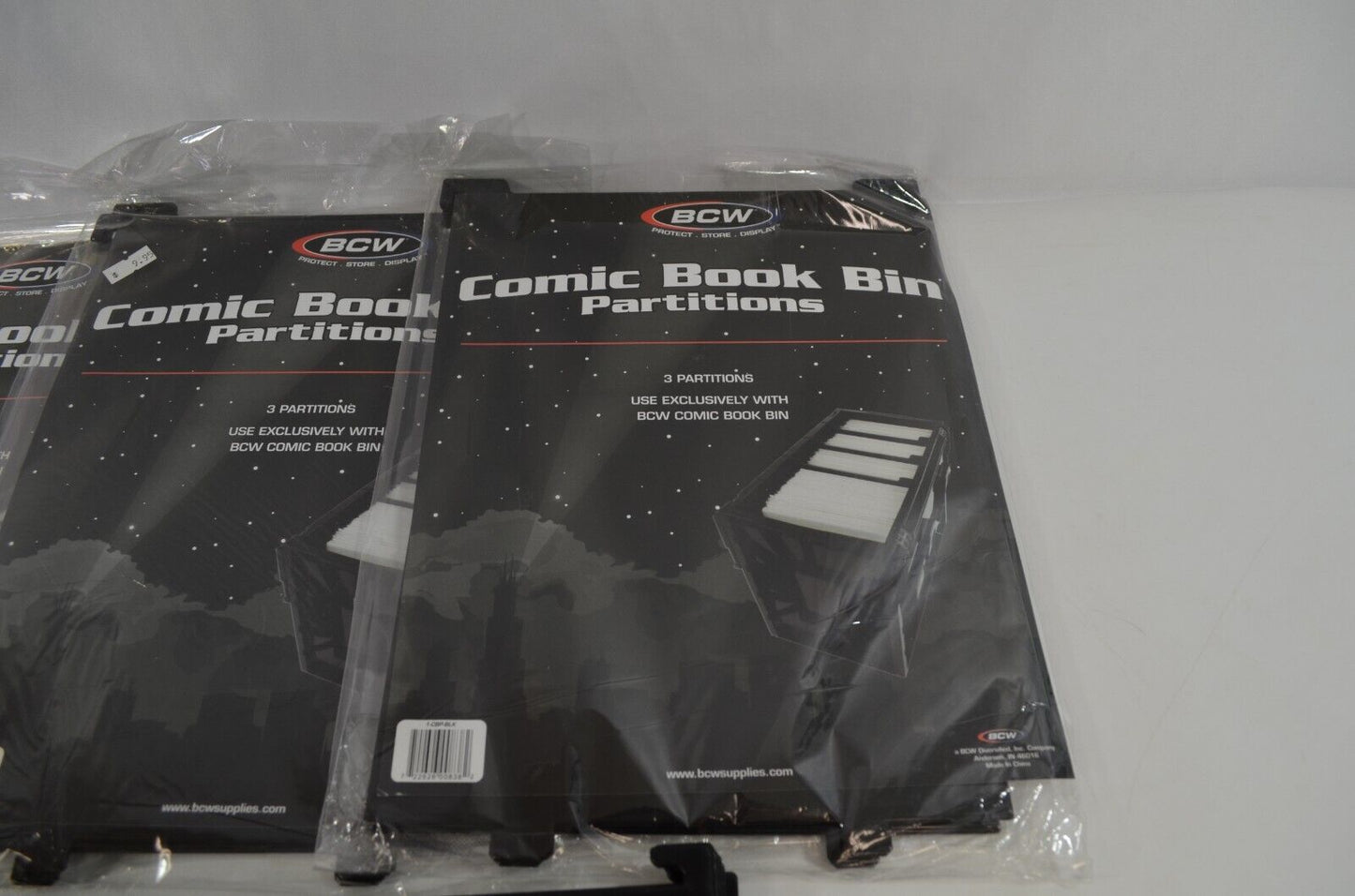 BCW Short Comic Book Box Dividers Plastic Lot of 16 Bin Partitions Spacers Black