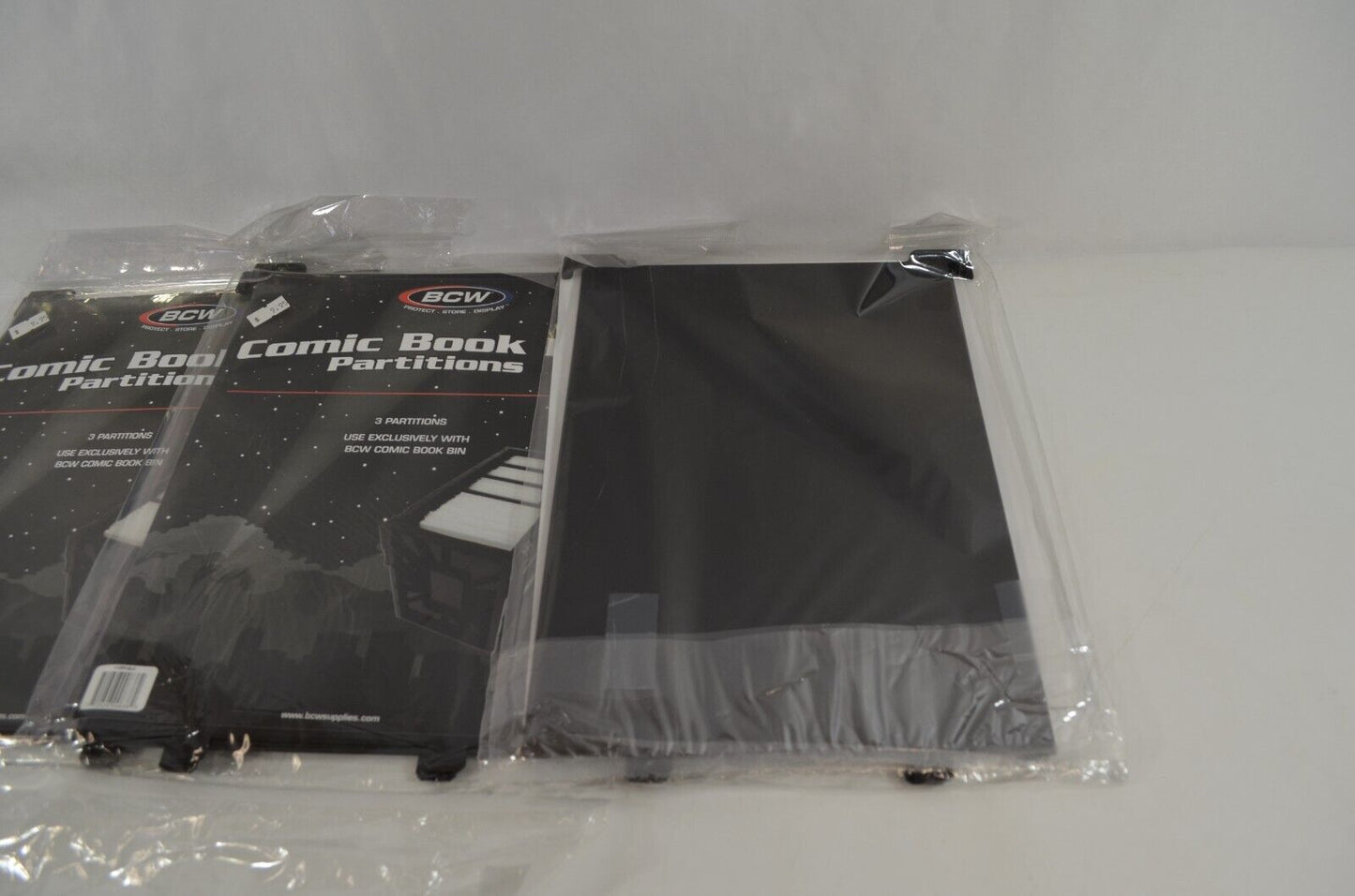 BCW Short Comic Book Box Dividers Plastic Lot of 16 Bin Partitions Spacers Black