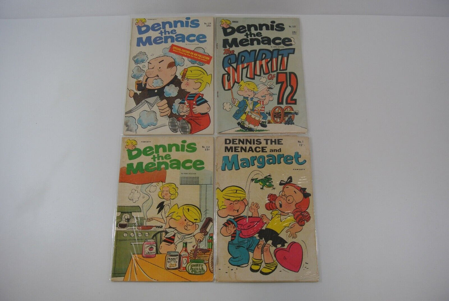 Dennis the Menace #1 112 116 122 And Margaret Fawcett Comics Lot of 4 GD