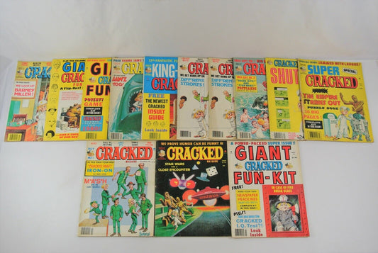 Cracked Magazine Lot of 13 Vintage 1978-1981 Jaws Star Wars Different Strokes...