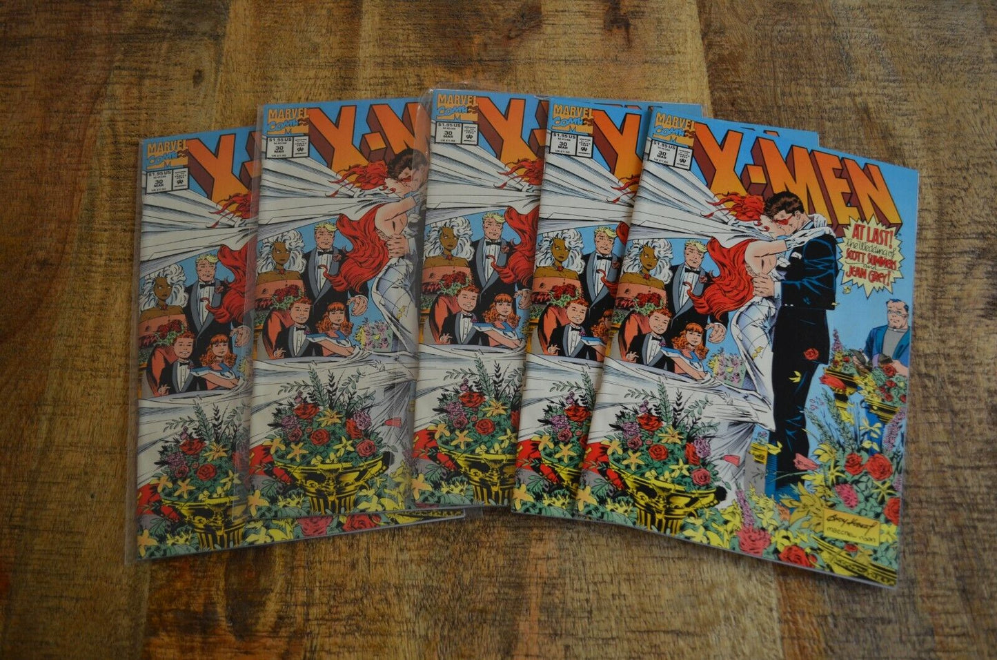 X-Men #30 Marvel Comic Book Lot of 5 NM 9.2 March 1994 Jean Grey Wedding