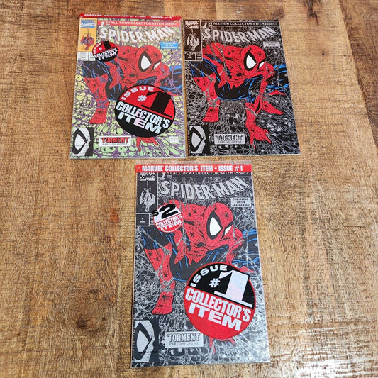 Spider-Man #1 (1991) Silver & Polybagged Variants Marvel Comics NM- 9.2