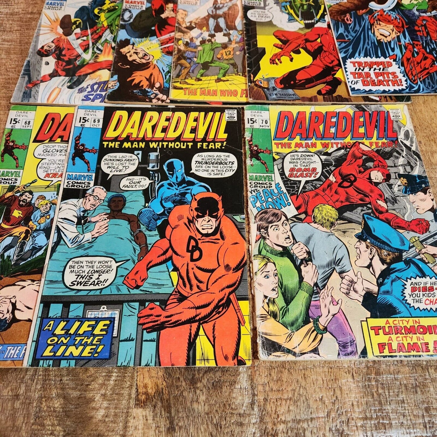 Daredevil #58 60 62 64 66 68 69 70 77 80 Marvel Comic Book Lot of 10