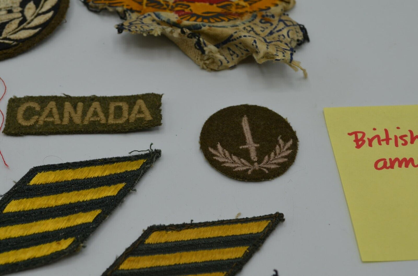 Canadian Military Army RCAF Patch Lot Ardvaad Chevron Crown Wreath WW2 Vtg