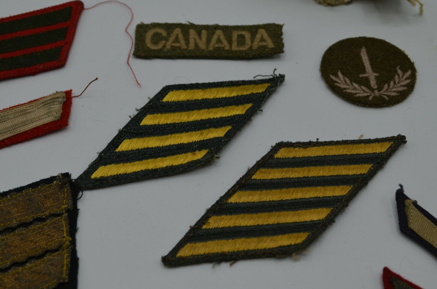 Canadian Military Army RCAF Patch Lot Ardvaad Chevron Crown Wreath WW2 Vtg