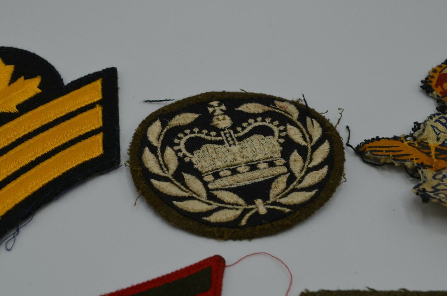 Canadian Military Army RCAF Patch Lot Ardvaad Chevron Crown Wreath WW2 Vtg