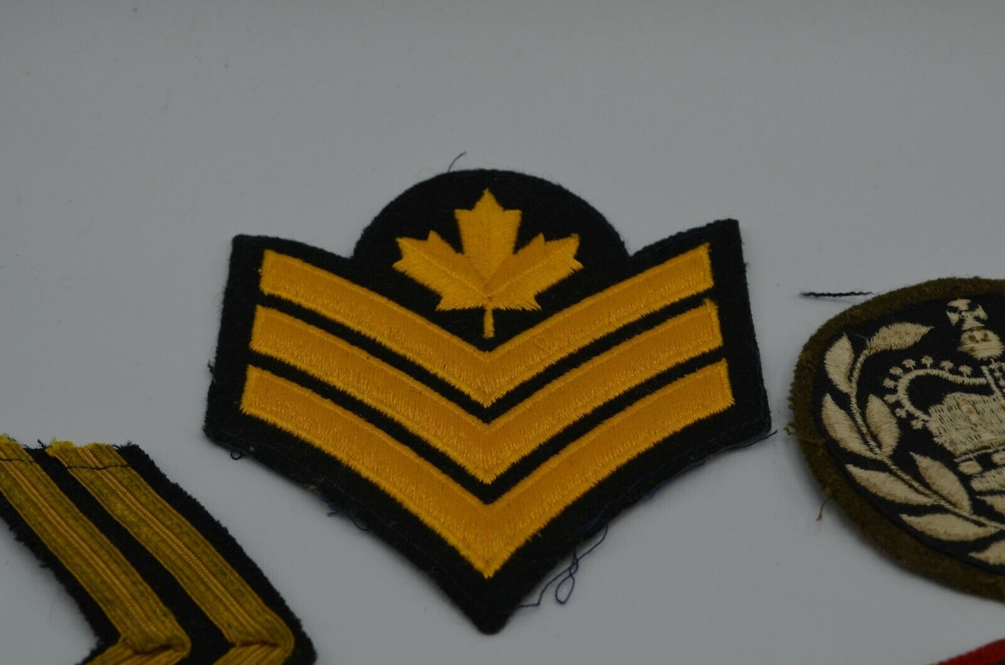 Canadian Military Army RCAF Patch Lot Ardvaad Chevron Crown Wreath WW2 Vtg