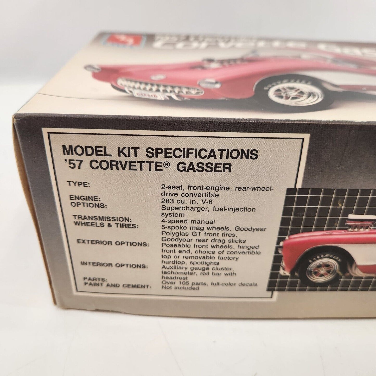 AMT ERTL 1957 Chevrolet Corvette Gasser Model Car Kit 1/25 Scale #6355 Complete